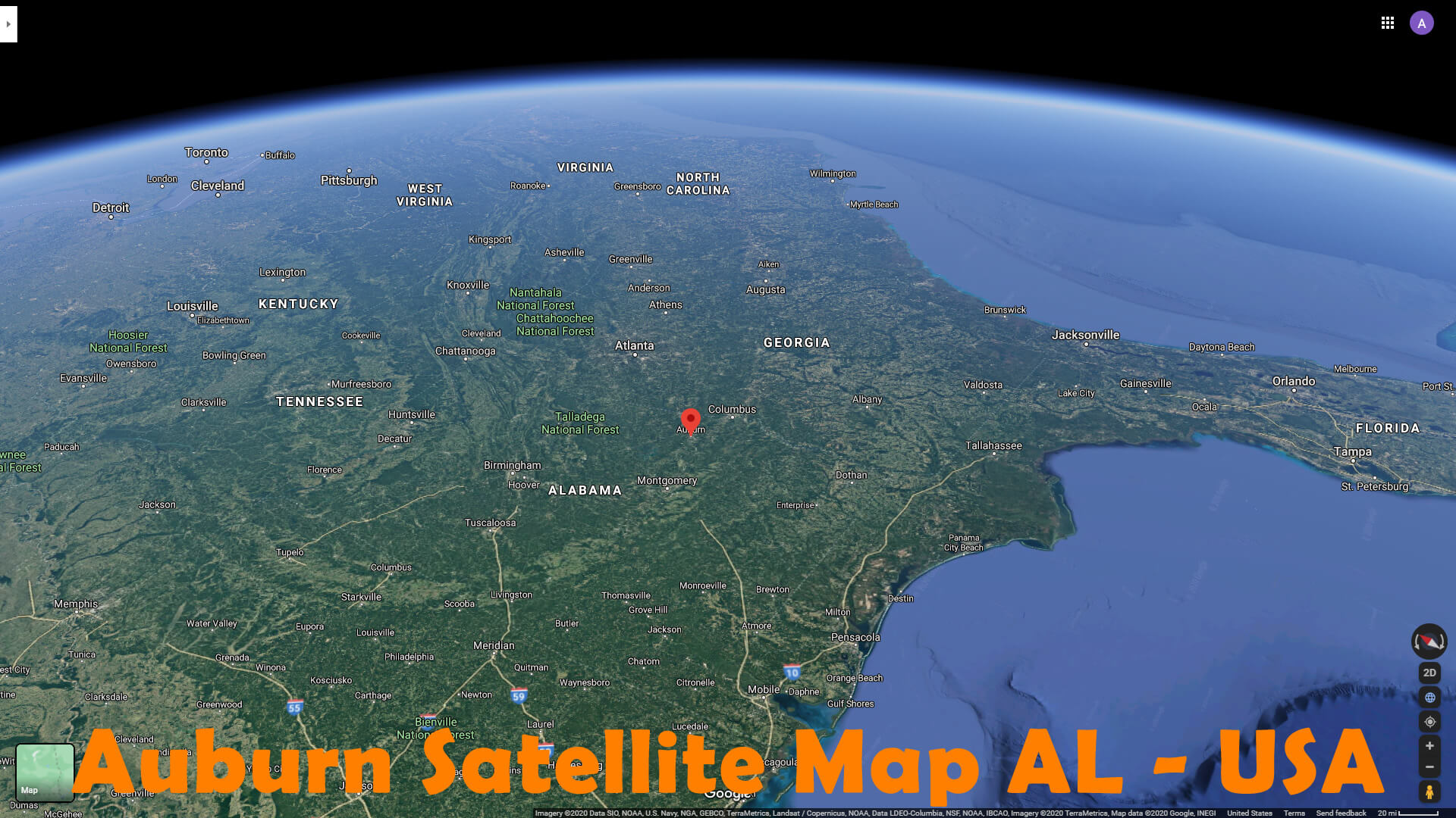Auburn Satellite Carte AL   EUA